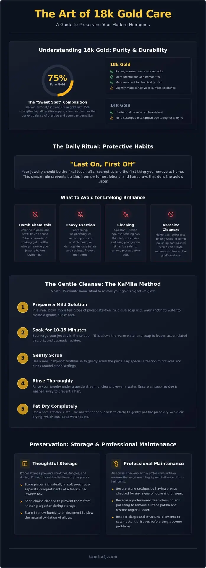 How to Care for 18K Gold Jewelry: A Complete Guide